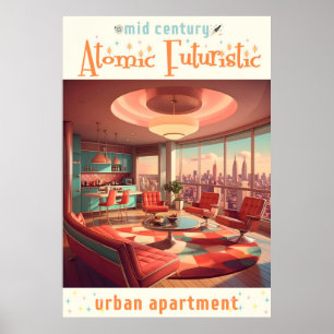 Atomistische futuristische Stadtwohnung Poster