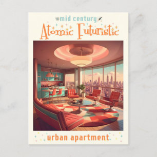 Atomistische futuristische Stadtwohnung Postkarte