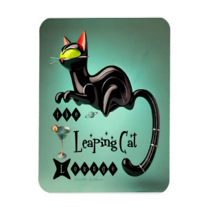 Atomistische futuristische The Leaping Cat Lounge Magnet