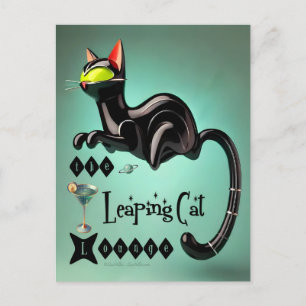 Atomistische futuristische The Leaping Cat Lounge Postkarte