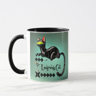 Atomistische futuristische The Leaping Cat Lounge Tasse
