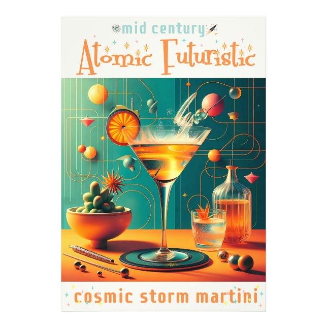 Atomistischer Futuristischer Kosmischer Sturm Mart Fotodruck (Vorne)