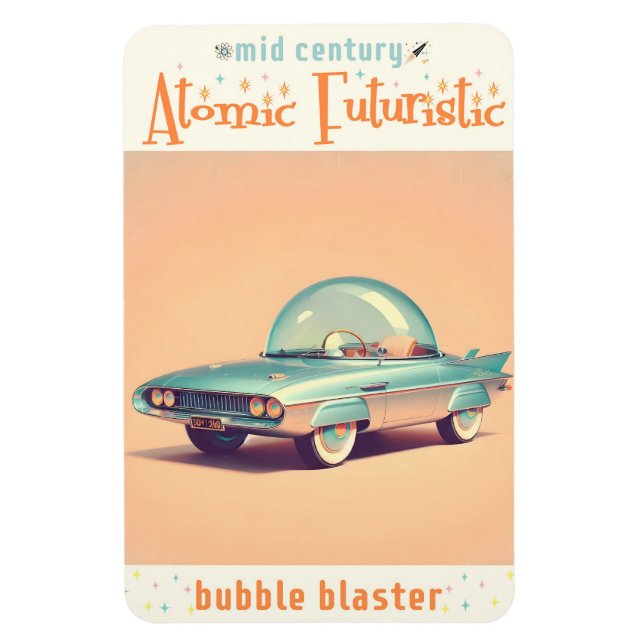 Atomistisches futuristisches Bubble-Blaster-Auto Magnet (Vertikal)