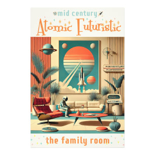 Atomistisches futuristisches Florida Space Age-Fam Fotodruck