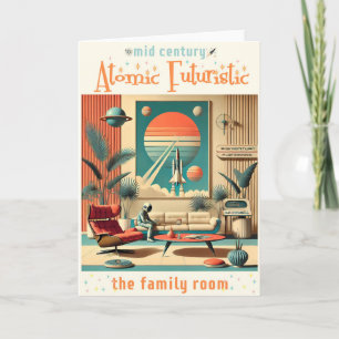 Atomistisches futuristisches Florida Space Age-Fam Karte