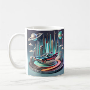 Atomistisches futuristisches großes Flossen-Coupé- Kaffeetasse