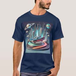 Atomistisches futuristisches großes Flossen-Coupé- T-Shirt