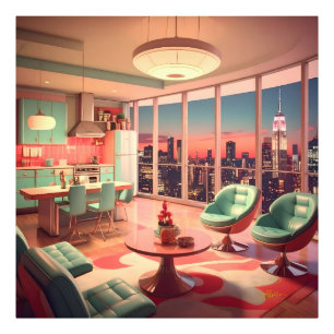 Atomistisches futuristisches Penthouse-Apartment Fotodruck