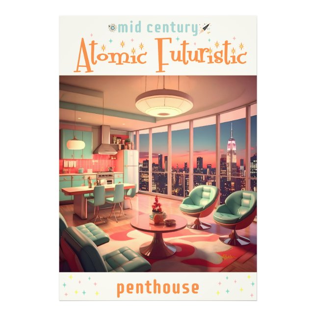 Atomistisches futuristisches Penthouse-Apartment Fotodruck (Vorne)
