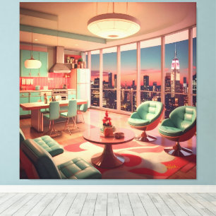 Atomistisches futuristisches Penthouse-Apartment Leinwanddruck