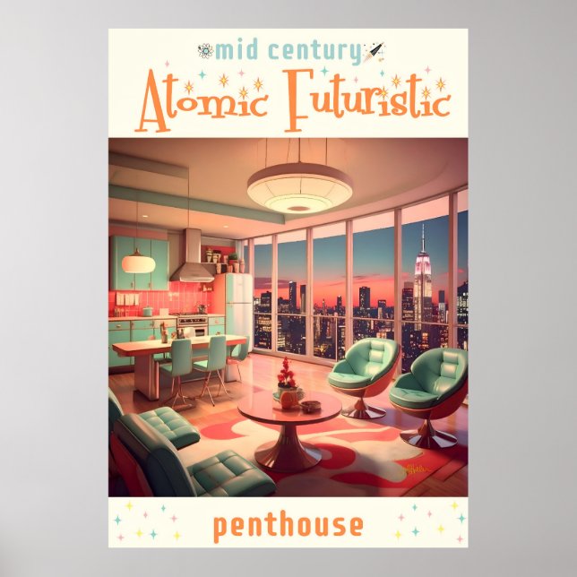 Atomistisches futuristisches Penthouse-Apartment Poster (Vorne)