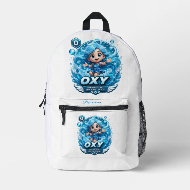 ATOMIVRA Sauerstoff-Charakter  Bedruckter Rucksack (Vorderseite)
