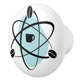 Atomkaffeebohnen in den aquamarinen Fach-Zügen Keramikknauf