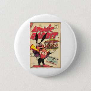 Atomkaninchen - Superhero - Super Rabbit - Retro Button