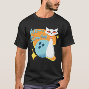 Atomkatze im Mid-Century-Modern-Bowling-Design T-Shirt