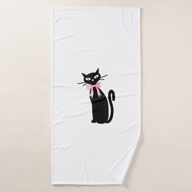 Atomkatze mit rosa Katzenkatze Girly Clean Girl Ki Badehandtuch (Badehandtuch)