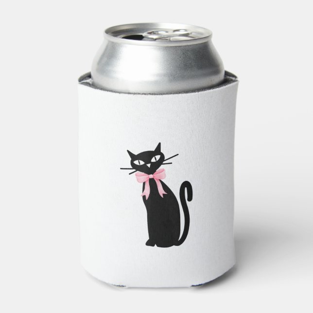 Atomkatze mit rosa Katzenkatze Girly Clean Girl Ki Dosenkühler (Kanne Vorderseite)