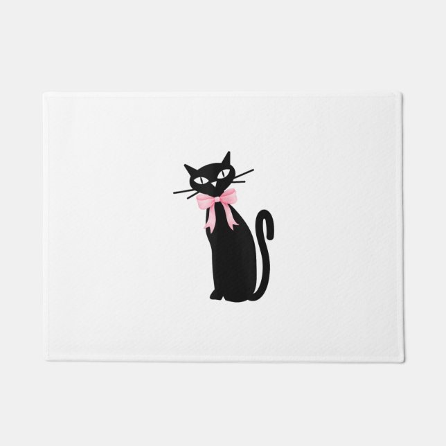 Atomkatze mit rosa Katzenkatze Girly Clean Girl Ki Fußmatte (Vorderseite)