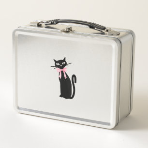 Atomkatze mit rosa Katzenkatze Girly Clean Girl Ki Metall Brotdose
