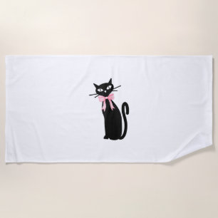 Atomkatze mit rosa Katzenkatze Girly Clean Girl Ki Strandtuch