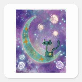 Atomkatze Quadratischer Aufkleber