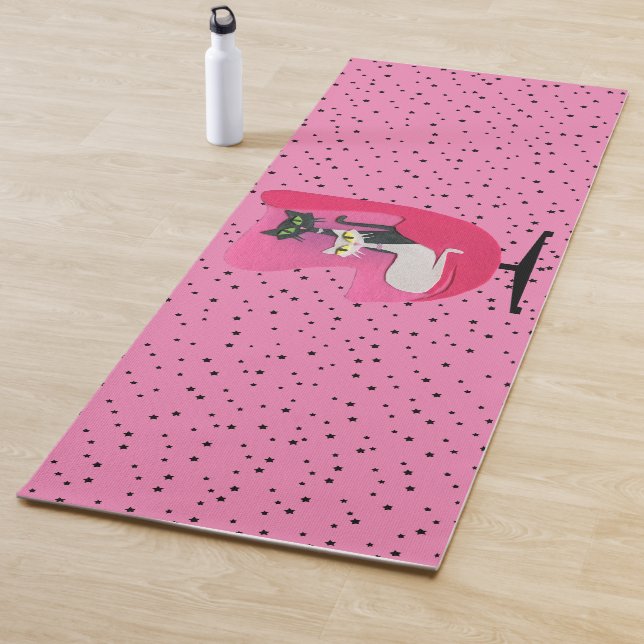 Atomkatzen Diamond Collars Pink Sessel Black Stars Yogamatte (Beispiel)