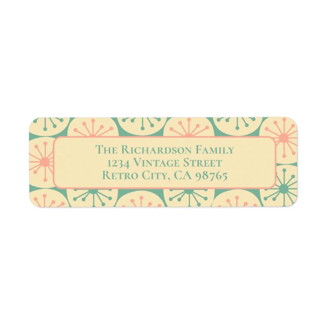 Atomkern Moderner Retro-50er Aquamarin rosa (Vorne)