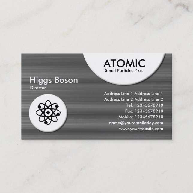 Atomkreise - gegossene Metallstruktur Visitenkarte (Vorderseite)