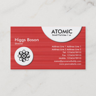 Atomkreise - rot gebürstete Textur Visitenkarte