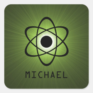 Atommeiler, individuell anpassbare Sticker, grün Quadratischer Aufkleber