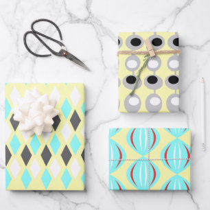 Atommustern aus der Mitte des Jahrhunderts Geschenkpapier Set