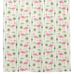 Atomoase mit rosa Flamingos II Duschvorhang