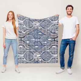 Atomogee Blue Gray Modernes Bauernhaus Mitte des J Fleecedecke