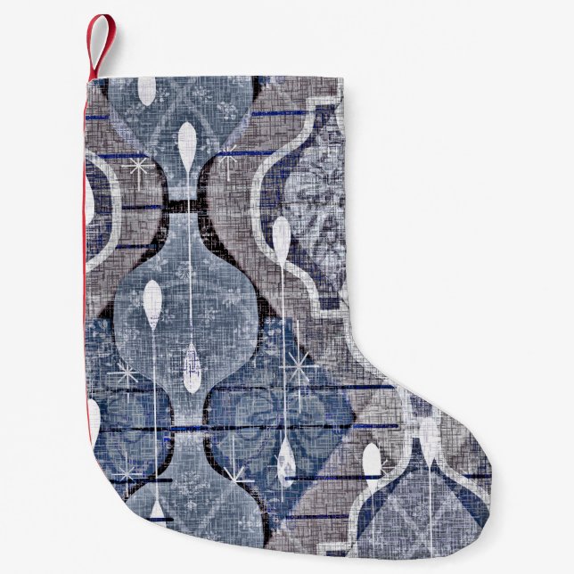 Atomogee Blue Gray Modernes Bauernhaus Mitte des J Kleiner Weihnachtsstrumpf (Vorderseite)