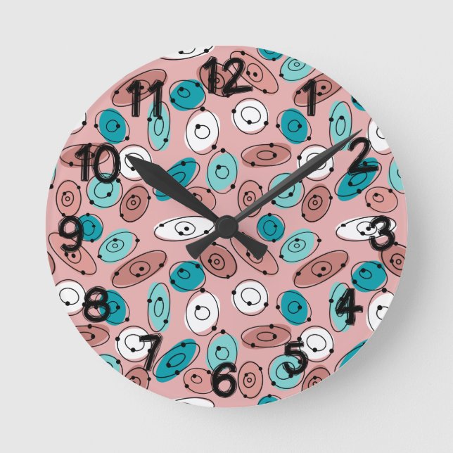 Atomovale Runde Wanduhr (Vorderseite)