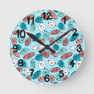Atomovals Turquoise Runde Wanduhr