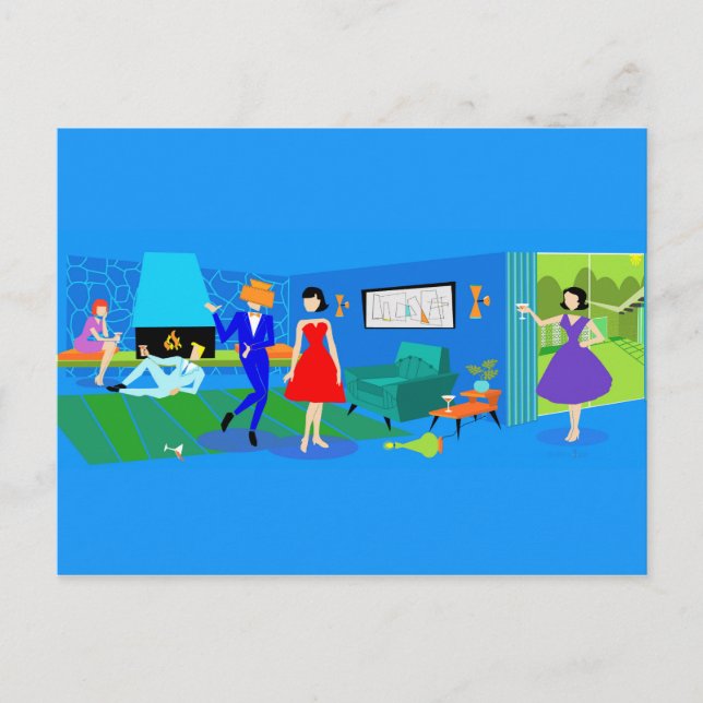 Atompalm Springs Cocktail Party Postkarte (Vorderseite)