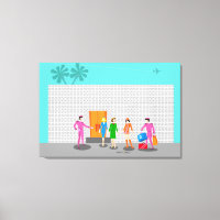 Atompalmensprings gesteppte Canvas Print