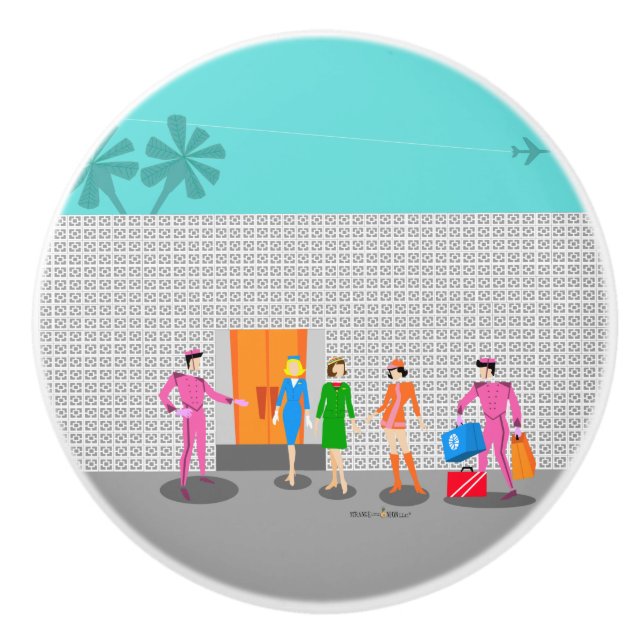 Atompalmsprings Stewardess Party Keramik Pull Keramikknauf (Vorderseite)