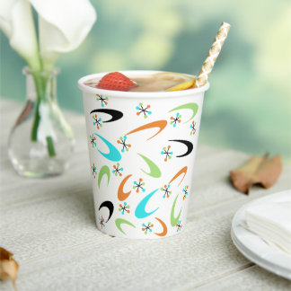 Atompapier-Cups des mittleren Jahrhunderts Pappbecher