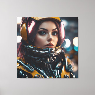 Atompunk Woman Leinwanddruck