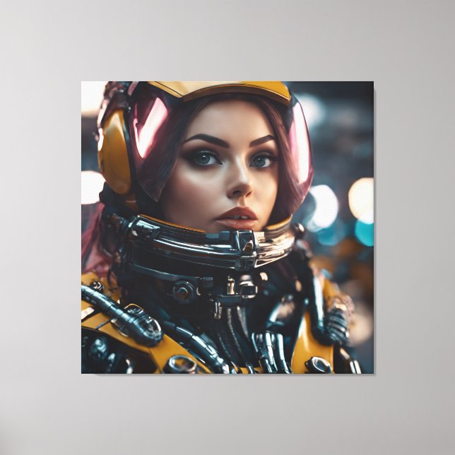Atompunk Woman Leinwanddruck (Vorderseite)