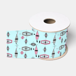 Atomrosa und grau Muster Grosgrain Ribbon Ripsband