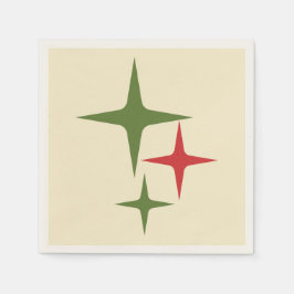 Atoms Stars Mitteljahrhundert Retro Weihnachten Ro Serviette