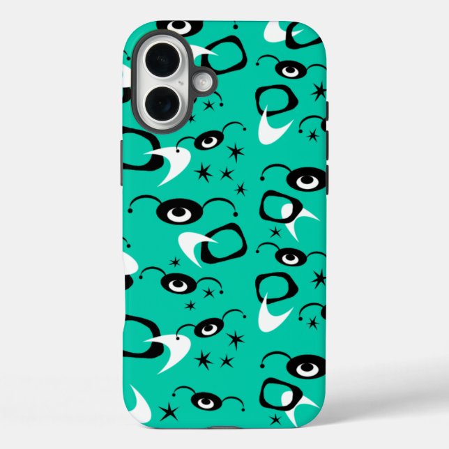 Atomspinnen iPhone 16 Plus Hülle (Rückseite)