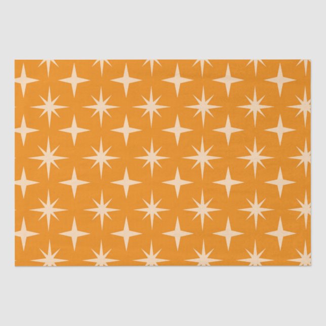 Atomstars-Muster aus dem Mittelalter auf Orange Seidenpapier (Vorderseite)