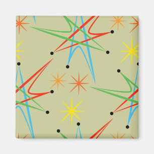 AtomSternexplosion-Retro mehrfarbiges Muster Magnet