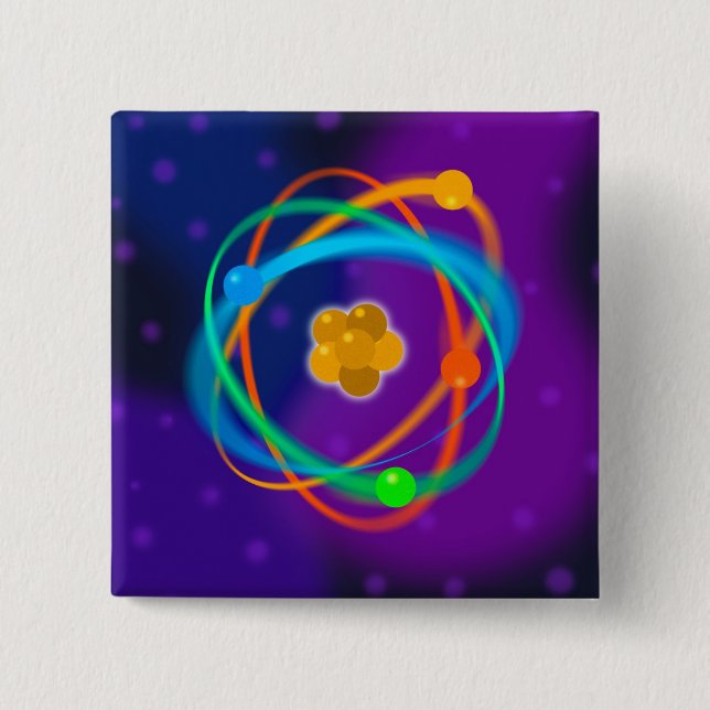 Atomstruktur Spots Wissenschaft Button (Vorderseite)