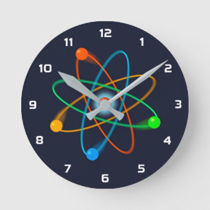 Atomstruktur Wissenschaft Runde Wanduhr