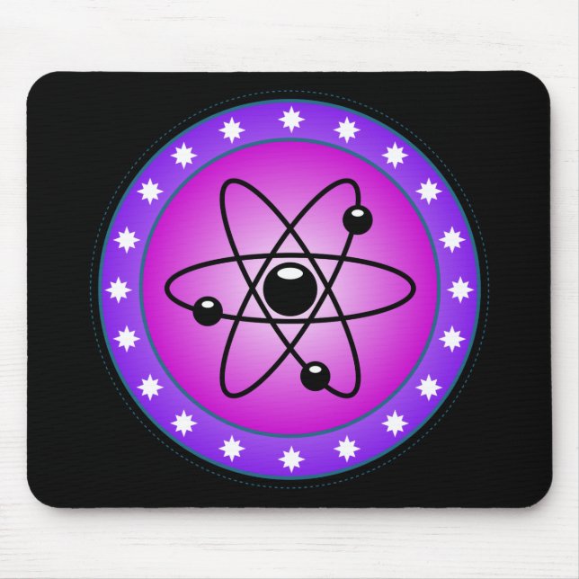 Atomsymbol auf rosa Hintergrund Mousepad (Vorne)